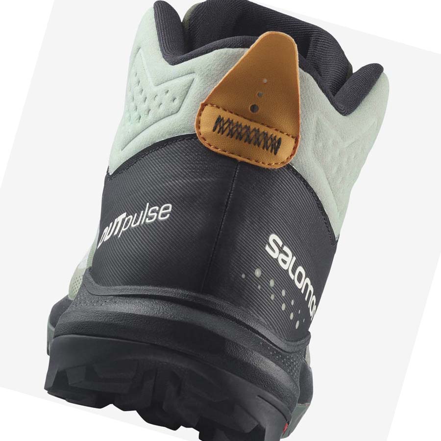 Tenis Senderismo Salomon OUTPULSE MID GORE-TEX Hombre Negros Turquesa | MX 3540EBC